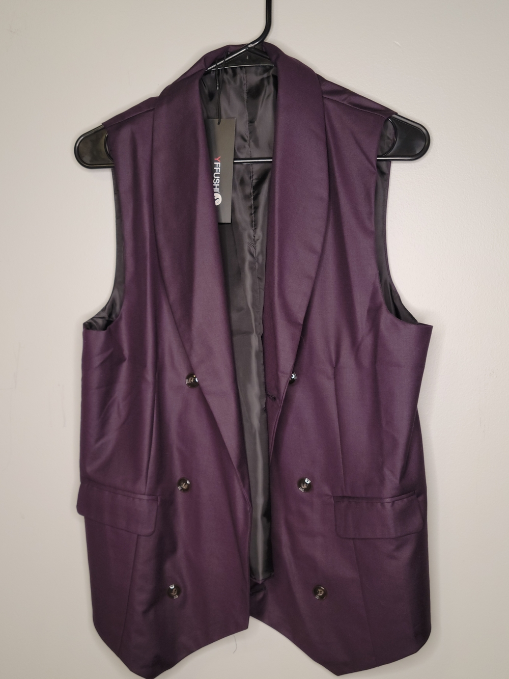 Plum Double-Breasted Blazer Vest – Size Small (NWT)
